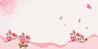 粉色简约剪纸玫瑰母亲节展板背景